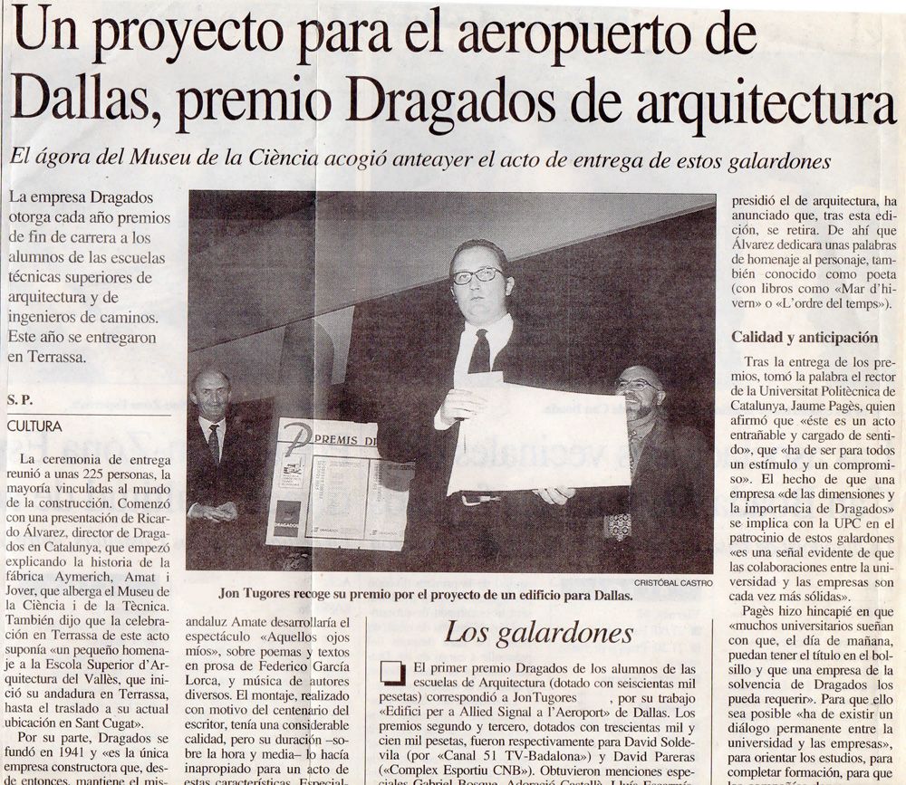 1st Nationwide Dragados award 1997