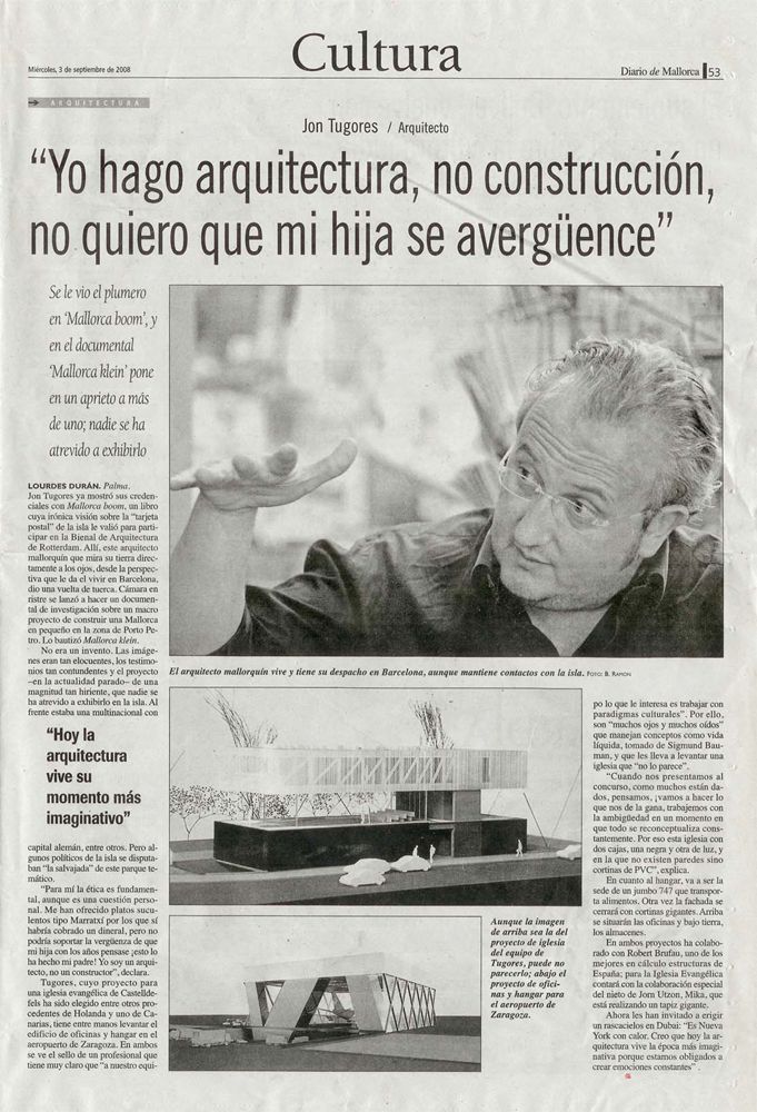 Diari de Mallorca interviews Jon Tugores