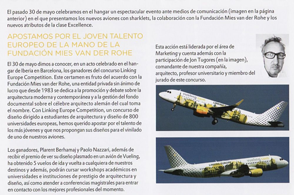 The Mies Van der-Rohe Foundation + Vueling Airlines, competition to design the livery of an A320